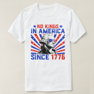 No Kings in America Since 1776 Distressed USA Flag T-Shirt