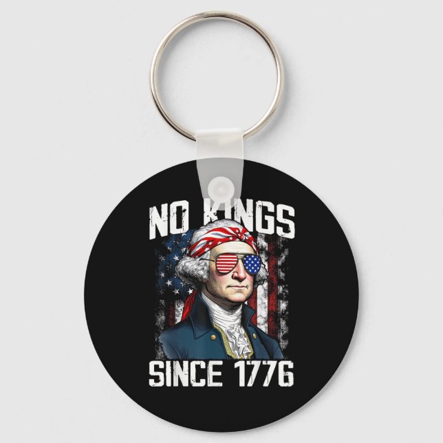 No Kings In America Since 1776 Distressed USA Key Ring (Front)