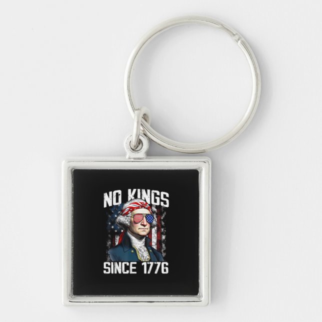 No Kings In America Since 1776 Distressed USA Key Ring (Front)
