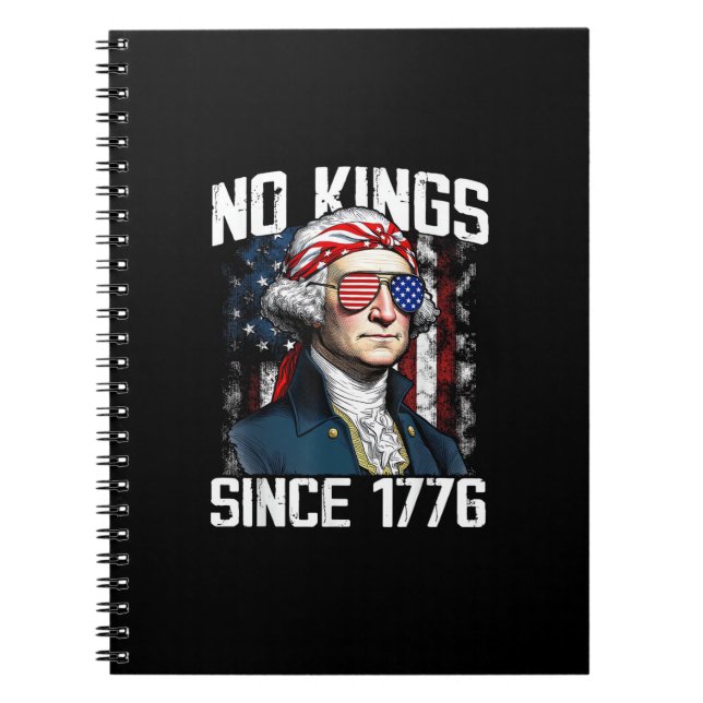 No Kings In America Since 1776 Distressed USA Notebook (Front)