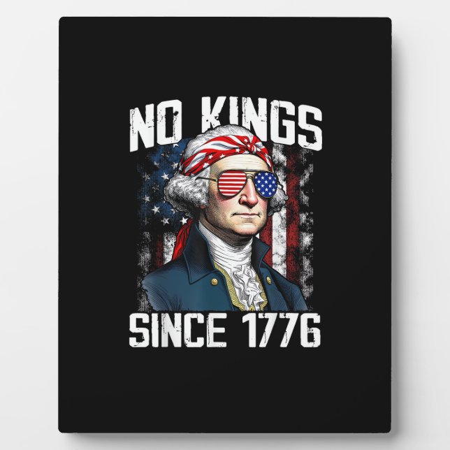 No Kings In America Since 1776 Distressed USA Plaque (Front)