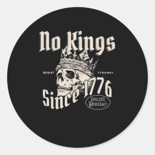 No Kings In America Since 1776 Freedom Spirit Look Classic Round Sticker