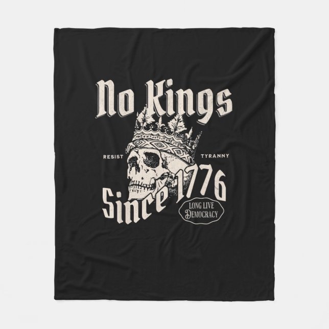 No Kings In America Since 1776 Freedom Spirit Look Fleece Blanket (Front)