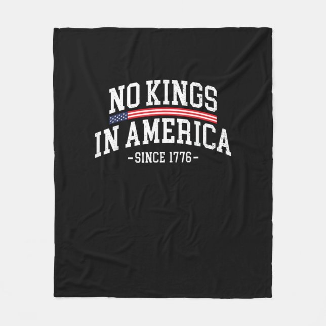 No Kings In America Since 1776 Freedom Spirit Look Fleece Blanket (Front)
