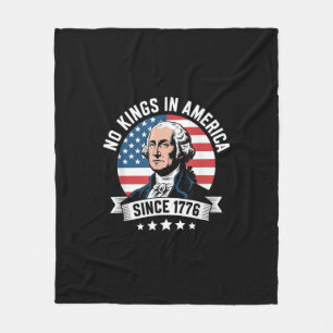 No Kings In America Since 1776 Funny Crown Fleece Blanket