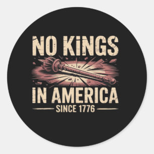 No Kings In America Since 1776 King Free Classic V Round Sticker