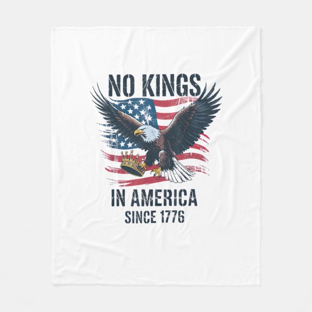 No Kings In America Since 1776 Minimal Clean Fleece Blanket (Front)
