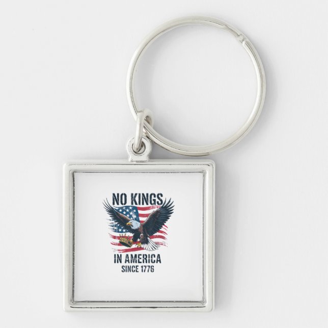 No Kings In America Since 1776 Minimal Clean Key Ring (Front)