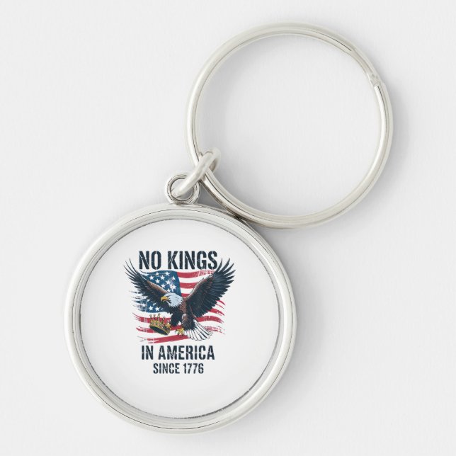 No Kings In America Since 1776 Minimal Clean Key Ring (Front)