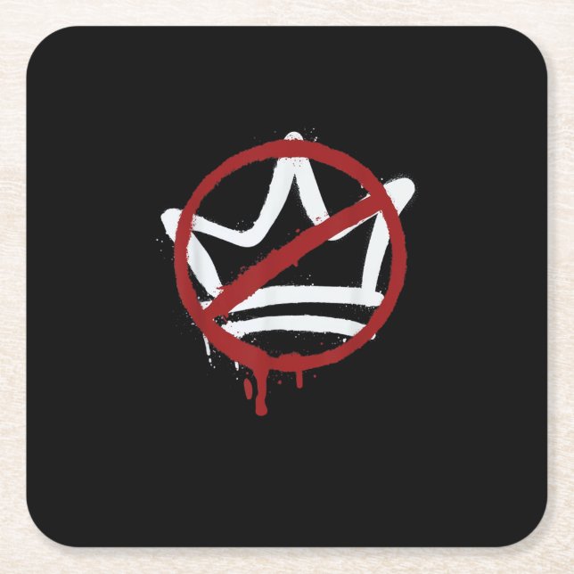 No Kings In America Since 1776 Minimal Clean Square Paper Coaster (Front)