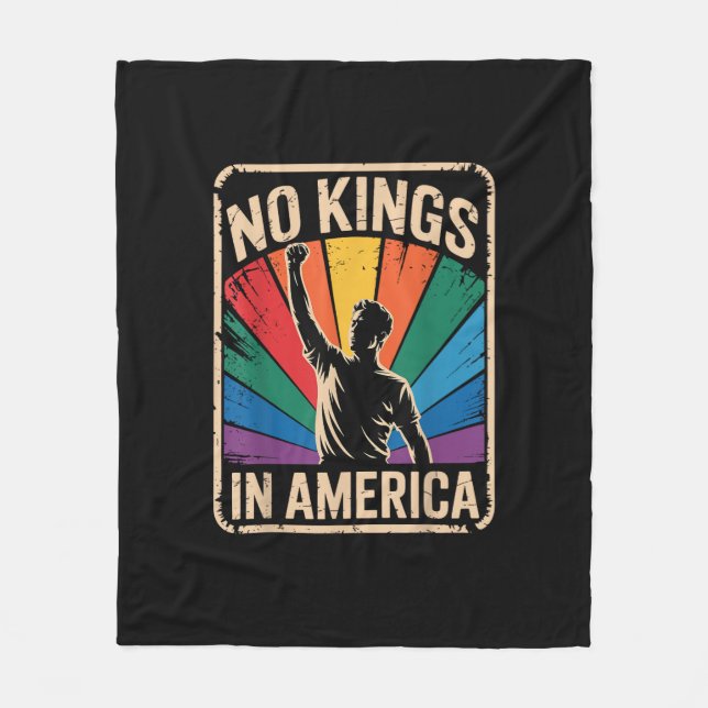 No Kings In America Since 1776 Patriotic Style Fleece Blanket (Front)