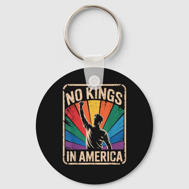 No Kings In America Since 1776 Patriotic Style Key Ring (Front)