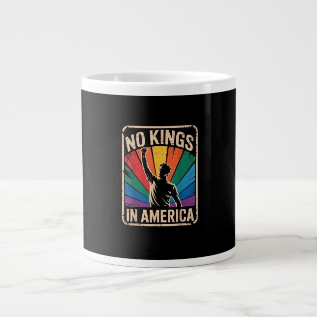 No Kings In America Since 1776 Patriotic Style Large Coffee Mug (Front)