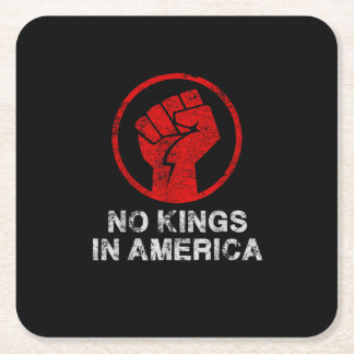 No Kings In America Since 1776 Resist 8647 US Flag Square Paper Coaster