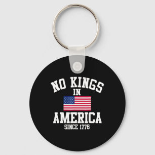 No Kings In America Since 1776 Retro American Flag Key Ring