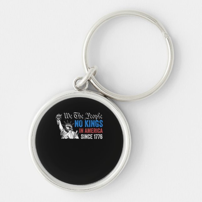 No Kings In America Since 1776 Retro Classic Key Ring (Front)