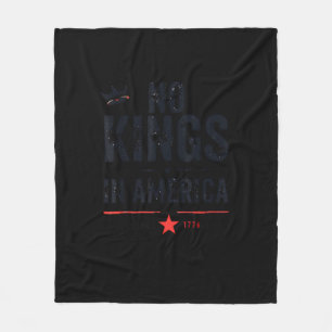 No Kings In America Since 1776 Retro Style Fleece Blanket