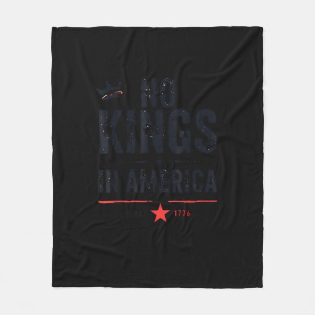 No Kings In America Since 1776 Retro Style Fleece Blanket (Front)