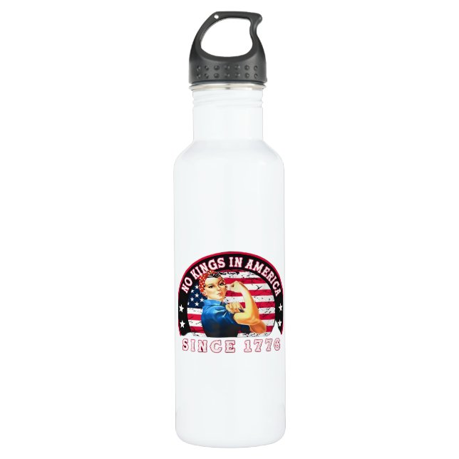 No Kings In America Since 1776 USA Flag Save  Esse 710 Ml Water Bottle (Front)
