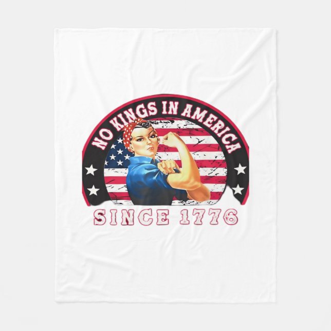 No Kings In America Since 1776 USA Flag Save  Esse Fleece Blanket (Front)