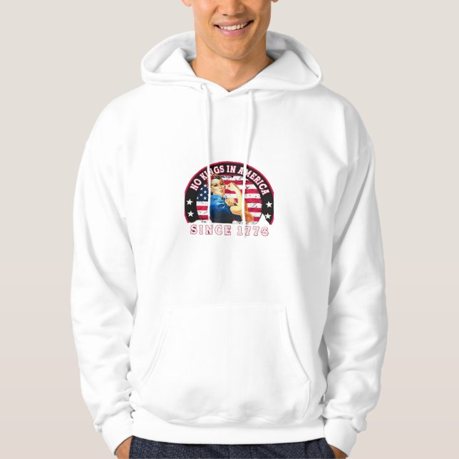 No Kings In America Since 1776 USA Flag Save  Esse Hoodie (Front)