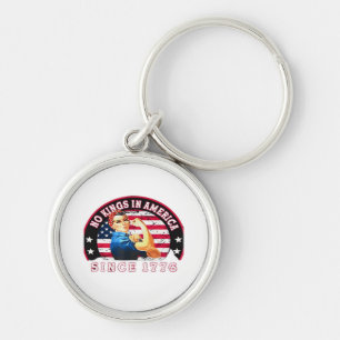 No Kings In America Since 1776 USA Flag Save Esse Key Ring
