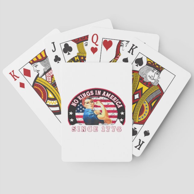 No Kings In America Since 1776 USA Flag Save  Esse Playing Cards (Back)