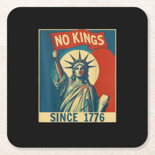 No Kings In America Since 1776 Vintage Cool Style Square Paper Coaster