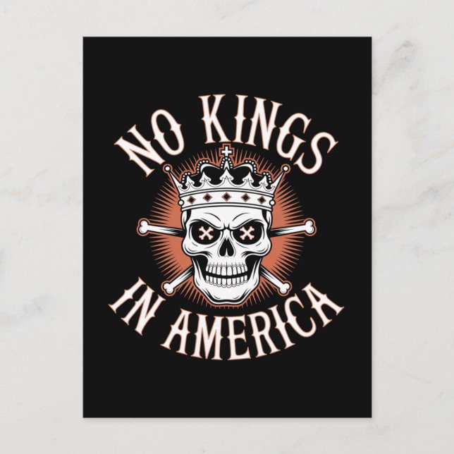 No Kings in America Skull Postcard (Front)