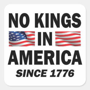 No Kings in America Square Sticker
