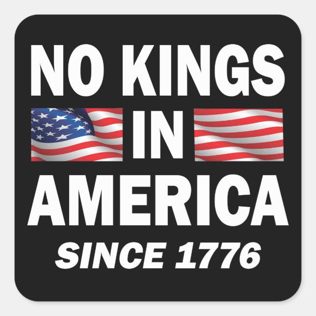 No Kings in America Square Sticker (Front)