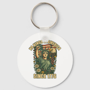 No Kings In America Statue Of Justice For Immigran Key Ring