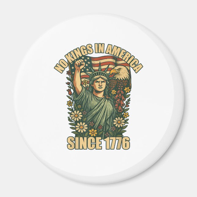 No Kings In America Statue Of Justice For Immigran Magnet (Front)