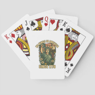 No Kings In America Statue Of Justice For Immigran Playing Cards