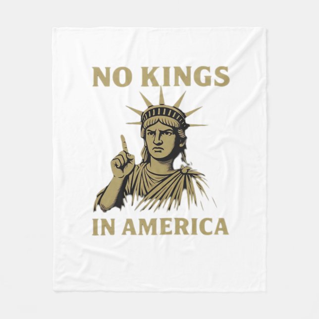 No Kings In America Statue Of  No Kings Day Protes Fleece Blanket (Front)