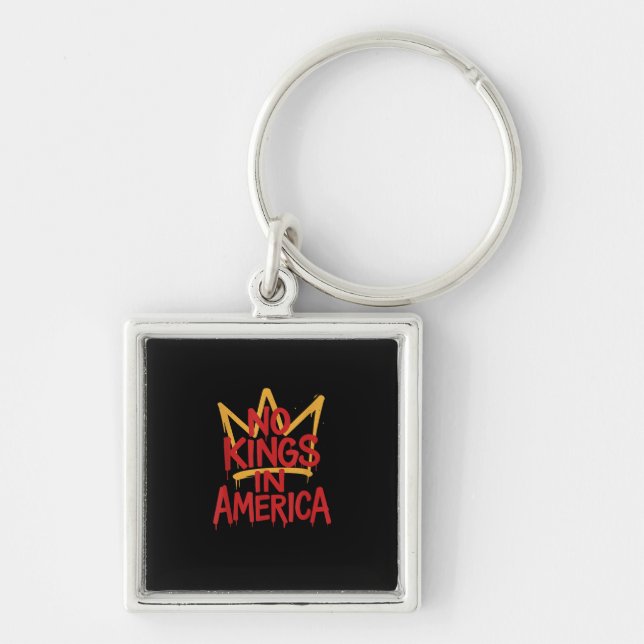 No Kings In America Street Art Political Creative  Key Ring (Front)