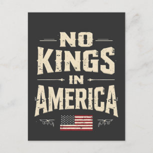 No Kings in America Trump Politic Humour  Announcement Postcard