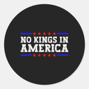 No Kings In America Trump Resist Retro Vintage Classic Round Sticker