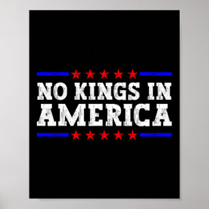 No Kings In America Trump Resist Retro Vintage Poster