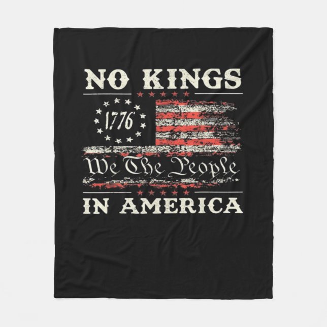 No Kings In America United States Independence Cla Fleece Blanket (Front)