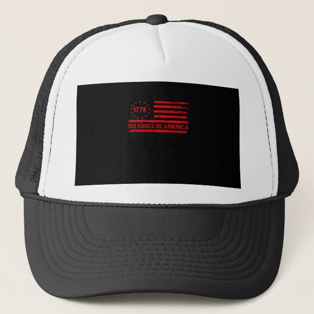 No Kings In America United States Independence Cla Trucker Hat (Front)