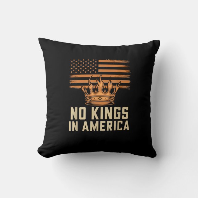 No Kings In America United States Independence Cre Cushion (Front)