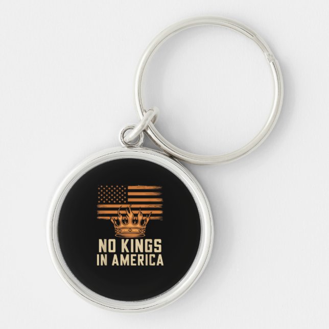 No Kings In America United States Independence Cre Key Ring (Front)