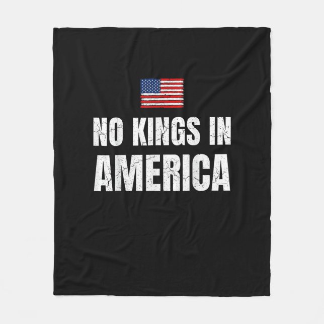 No Kings In America United States Independence Fre Fleece Blanket (Front)