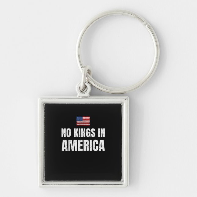No Kings In America United States Independence Fre Key Ring (Front)
