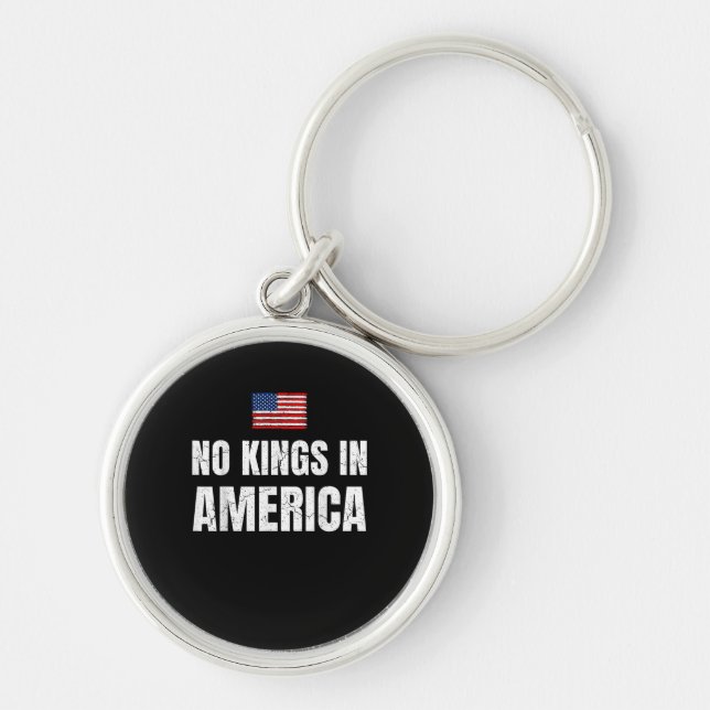 No Kings In America United States Independence Fre Key Ring (Front)