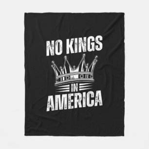 No Kings In America United States Independence Vin Fleece Blanket