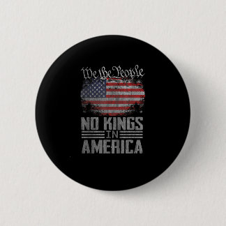 No Kings In America US Flag Vintage Artistic Graph 6 Cm Round Badge