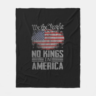 No Kings In America US Flag Vintage Artistic Graph Fleece Blanket