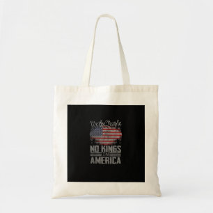 No Kings In America US Flag Vintage Artistic Graph Tote Bag